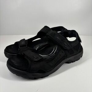 ECCO Offroad Yucatan Men's US 13-13.5/47 Black Leather Trail Hiking Sport Sandal